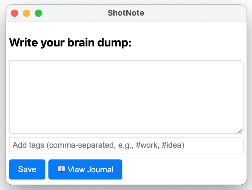 Shotnote app preview